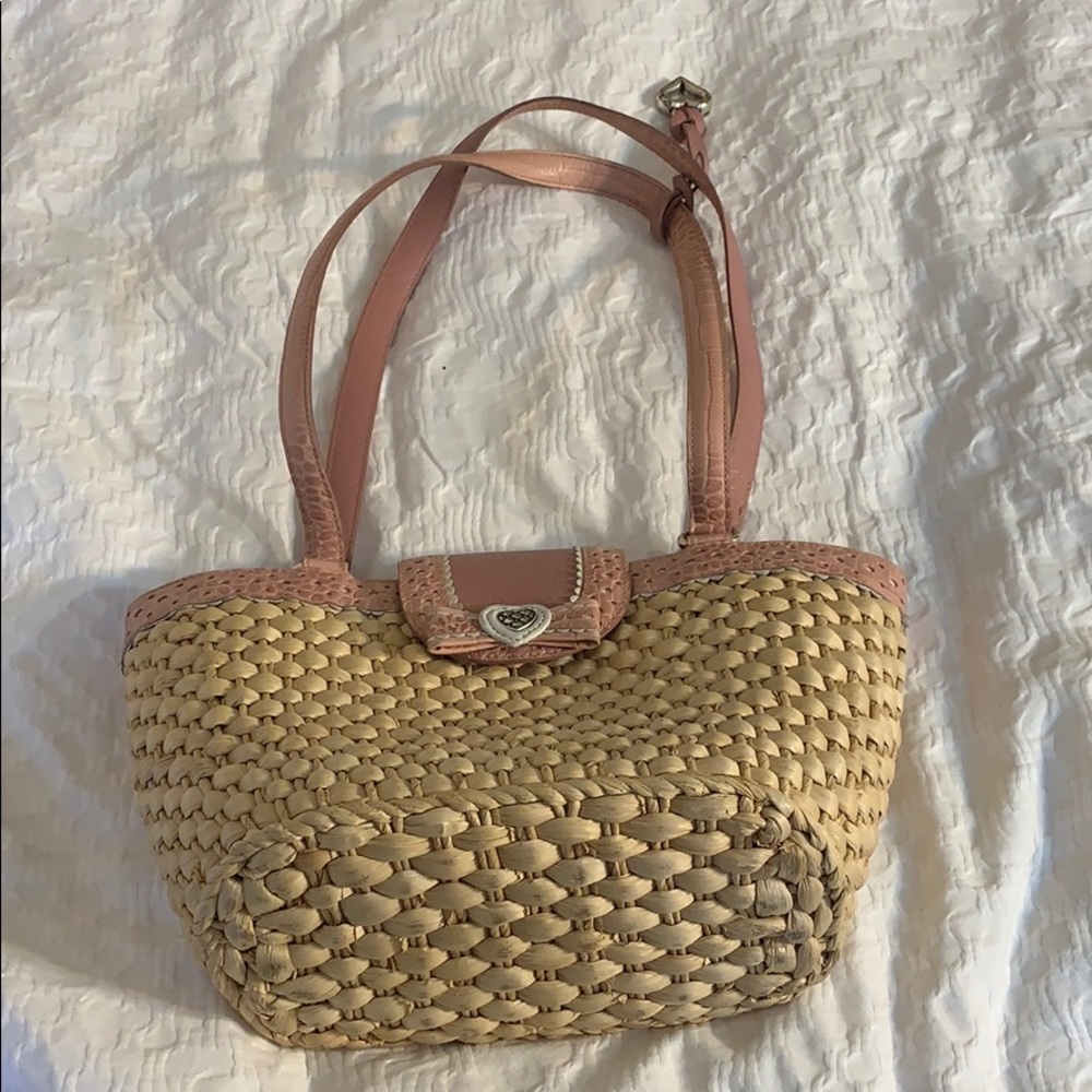 Brighton Pink Straw Charm Purse